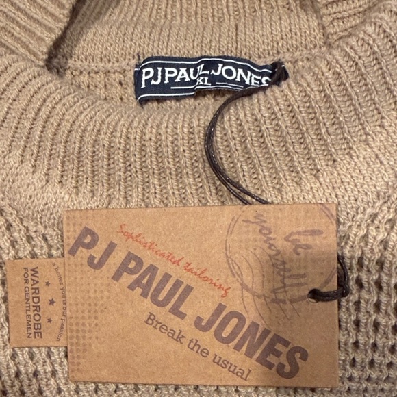 PJ PAUL JONES Sweater for Men Mock Neck Waffle Textured Pullover Sweater - Picture 2 of 2